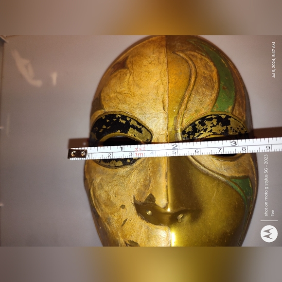 Vintage brass handmade masquerade mask - Picture 4 of 4